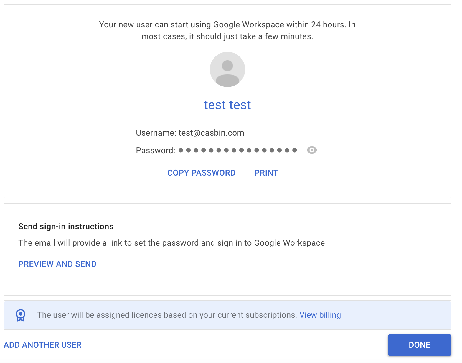 Adicionar um usuário no Google Workspace